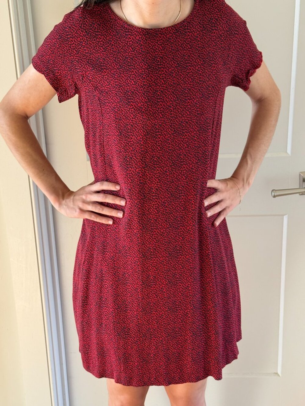 MNG Basics Red/black short summer Shift Dress